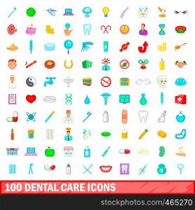 100 dental care icons set in cartoon style for any design vector illustration. 100 dental care icons set, cartoon style