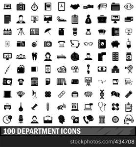 100 department icons set in simple style for any design vector illustration. 100 department icons set, simple style