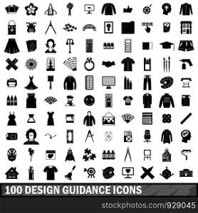 100 design guidance icons set in simple style for any design vector illustration. 100 design guidance icons set, simple style