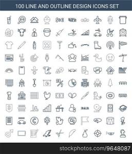 100 design icons Royalty Free Vector Image