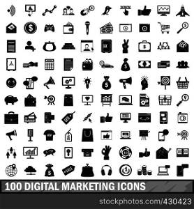 100 digital marketing icons set in simple style for any design vector illustration. 100 digital marketing icons set, simple style