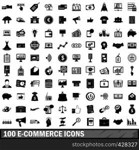 100 e-commerce icons set in simple style for any design vector illustration. 100 e-commerce icons set, simple style