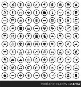 100 earth icons set in simple style for any design vector illustration. 100 earth icons set, simple style