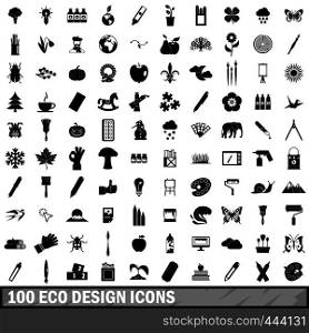 100 eco design icons set in simple style for any design vector illustration. 100 eco design icons set, simple style