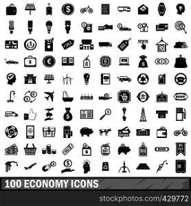 100 economy icons set in simple style for any design vector illustration. 100 economy icons set, simple style