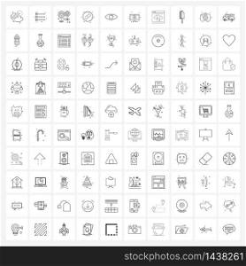 100 Editable Vector Line Icons and Modern Symbols of eyes, interface, day, button, link Vector Illustration