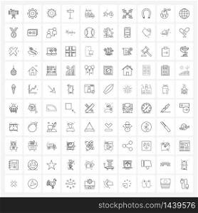 100 Editable Vector Line Icons and Modern Symbols of labour, direction, ui, arrow, setting Vector Illustration