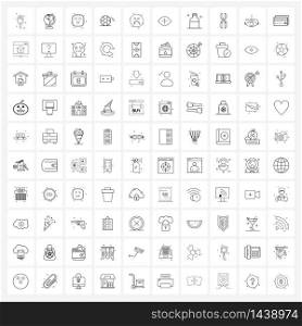 100 Editable Vector Line Icons and Modern Symbols of sad, emoticon, smile, emoji, game Vector Illustration