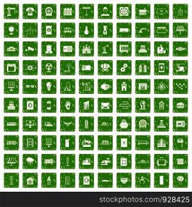 100 electrical engineering icons set in grunge style green color isolated on white background vector illustration. 100 electrical engineering icons set grunge green