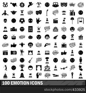 100 emotion icons set in simple style for any design vector illustration. 100 emotion icons set, simple style