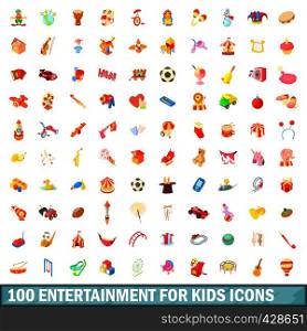 100 entertainment for kids icons set in cartoon style for any design vector illustration. 100 entertainment for kids icons set