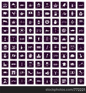 100 europe countries icons set in grunge style purple color isolated on white background vector illustration. 100 europe countries icons set grunge purple