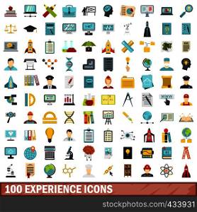 100 experience icons set in flat style for any design vector illustration. 100 experience icons set, flat style