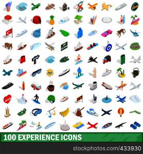 100 experience icons set in isometric 3d style for any design vector illustration. 100 experience icons set, isometric 3d style