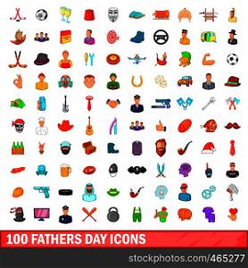 100 fathers day icons set in cartoon style for any design vector illustration. 100 fathers day icons set, cartoon style