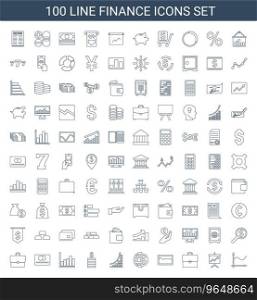 100 finance icons Royalty Free Vector Image