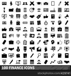 100 finance icons set in simple style for any design vector illustration. 100 finance icons set, simple style