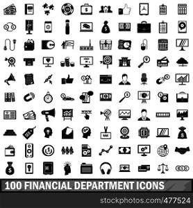 100 financial department icons set in simple style for any design vector illustration. 100 financial department icons set, simple style