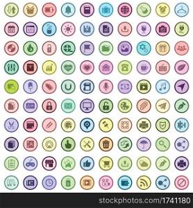 100 flat circle icons