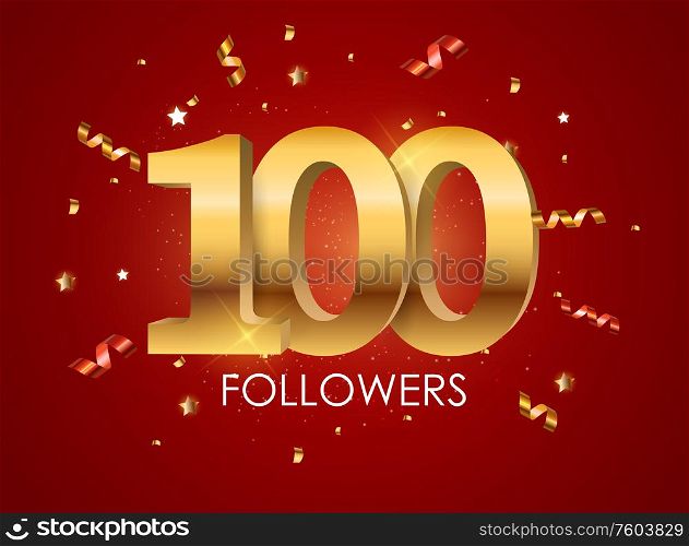 100 Followers Background Template Vector Illustration EPS10. 100 Followers Background Template Vector Illustration