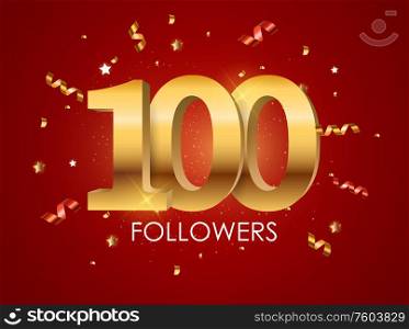 100 Followers Background Template Vector Illustration EPS10. 100 Followers Background Template Vector Illustration