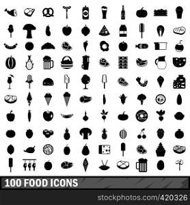 100 food icons set in simple style for any design vector illustration. 100 food icons set in simple style