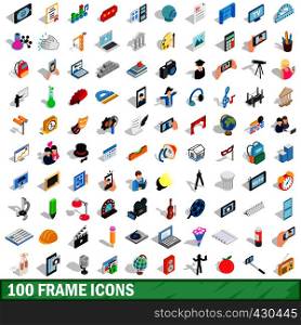 100 frame icons set in isometric 3d style for any design vector illustration. 100 frame icons set, isometric 3d style