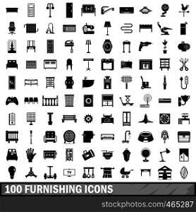 100 furnishing icons set in simple style for any design vector illustration. 100 furnishing icons set, simple style