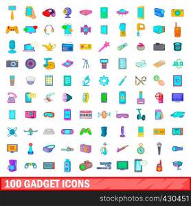 100 gadget icons set in cartoon style for any design vector illustration. 100 gadget icons set, cartoon style
