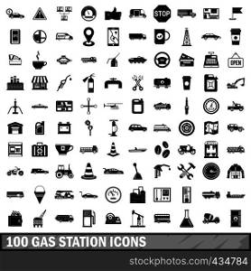 100 gas station icons set in simple style for any design vector illustration. 100 gas station icons set, simple style