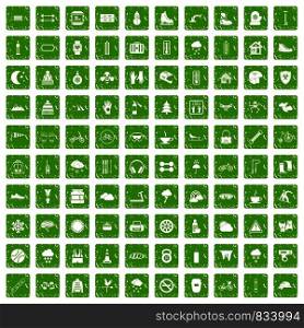 100 glove icons set in grunge style green color isolated on white background vector illustration. 100 glove icons set grunge green