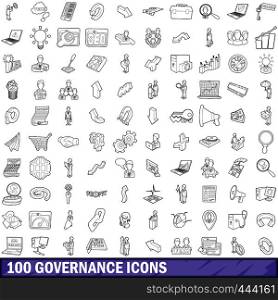 100 governance icons set in outline style for any design vector illustration. 100 governance icons set, outline style