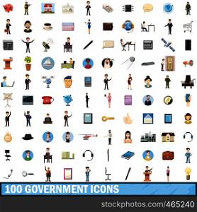 100 government icons set in cartoon style for any design vector illustration. 100 government icons set, cartoon style