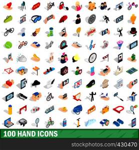 100 hand icons set in isometric 3d style for any design vector illustration. 100 hand icons set, isometric 3d style