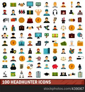 100 headhunter icons set in flat style for any design vector illustration. 100 headhunter icons set, flat style