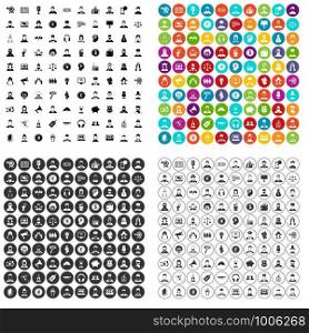 100 headhunter icons set vector in 4 variant for any web design isolated on white. 100 headhunter icons set vector variant