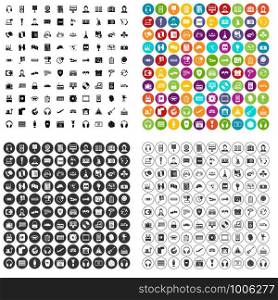 100 headphones icons set vector in 4 variant for any web design isolated on white. 100 headphones icons set vector variant