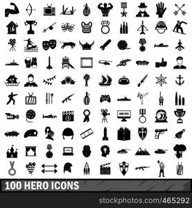 100 hero icons set in simple style for any design vector illustration. 100 hero icons set, simple style