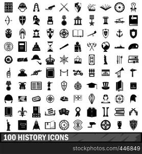 100 history icons set in simple style for any design vector illustration. 100 history icons set, simple style