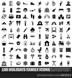 100 holidays family icons set in simple style for any design vector illustration. 100 holidays family icons set, simple style