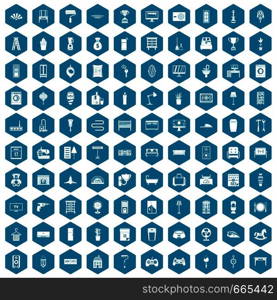 100 home icons set in sapphirine hexagon isolated vector illustration. 100 home icons sapphirine violet