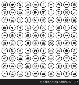 100 horsemanship icons set in simple style for any design vector illustration. 100 horsemanship icons set, simple style