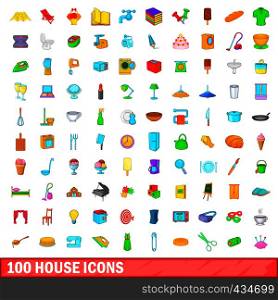 100 house icons set in cartoon style for any design vector illustration. 100 house icons set, cartoon style