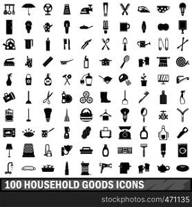 100 household goods icons set in simple style for any design vector illustration. 100 household goods icons set, simple style