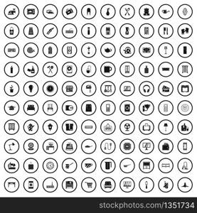 100 household products icons set in simple style for any design vector illustration. 100 household products icons set, simple style