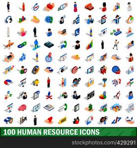 100 human resource icons set in isometric 3d style for any design vector illustration. 100 human resource icons set, isometric 3d style