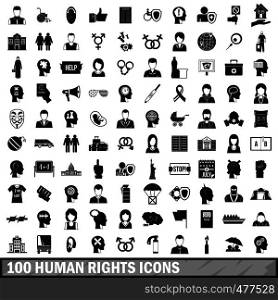 100 human rights icons set in simple style for any design vector illustration. 100 human rights icons set, simple style