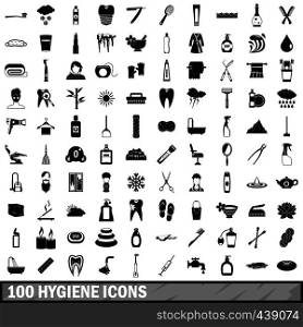 100 hygiene icons set in simple style for any design vector illustration. 100 hygiene icons set, simple style
