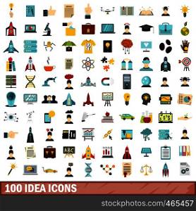 100 idea icons set in flat style for any design vector illustration. 100 idea icons set, flat style