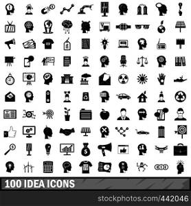 100 idea icons set in simple style for any design vector illustration. 100 idea icons set, simple style
